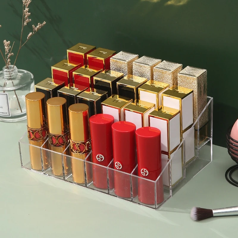 24 Grid Lipstick Holder Acrylic Cosmetics Storage Box Can Store And Sort Lipstick, Nail Polish