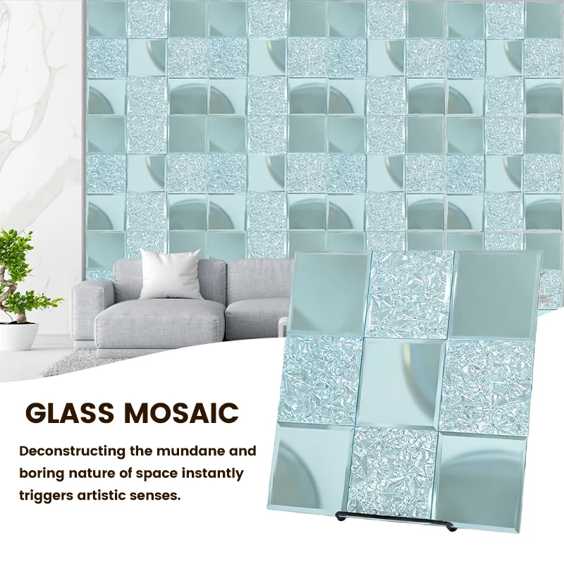 ชุดโมเสคเซรามิก 22 ชิ้น แบบมีกาวในตัว สำหรับตกแต่งผนังพื้นหลังในโรงแรมเชิงพาณิชย์ 1