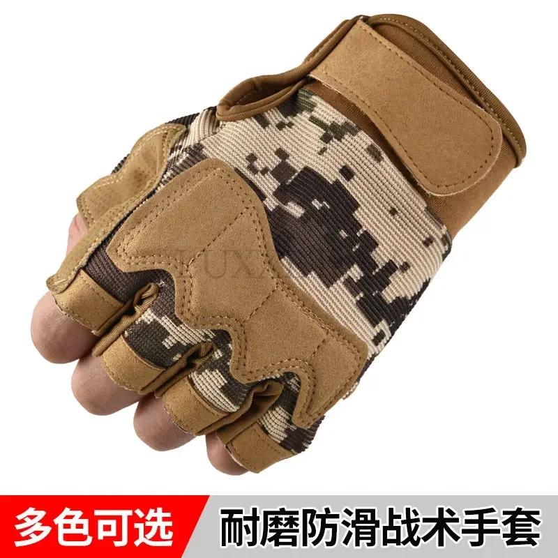 Camouflage Shooting Fingerless Gloves Bike Motocycle Cycling Gloves Plus Size M-XL Men Hot