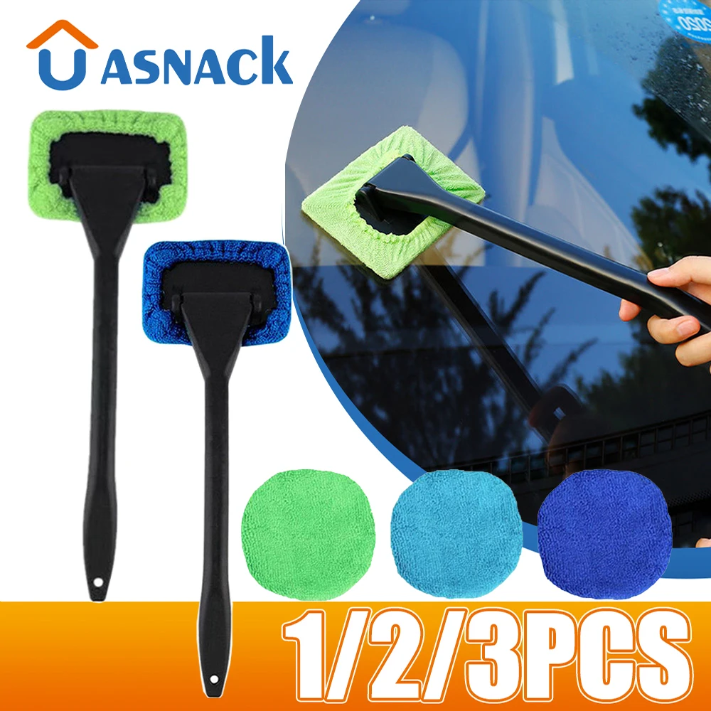 3pcs Car Window Cleaner Brush Kit Windshield Wiper Microfiber Wiper Cleaner  Cleaning Brush Auto Cleaning Wash Tool Long Handle - AliExpress