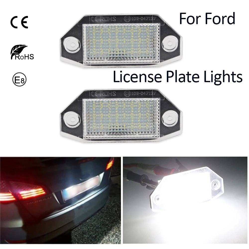 

Waterproof Number License Plate Lights For Ford MK3 2000 12V 3W LED License Lamp Canbus No Errors 24SMD LED Lights Car Accessory