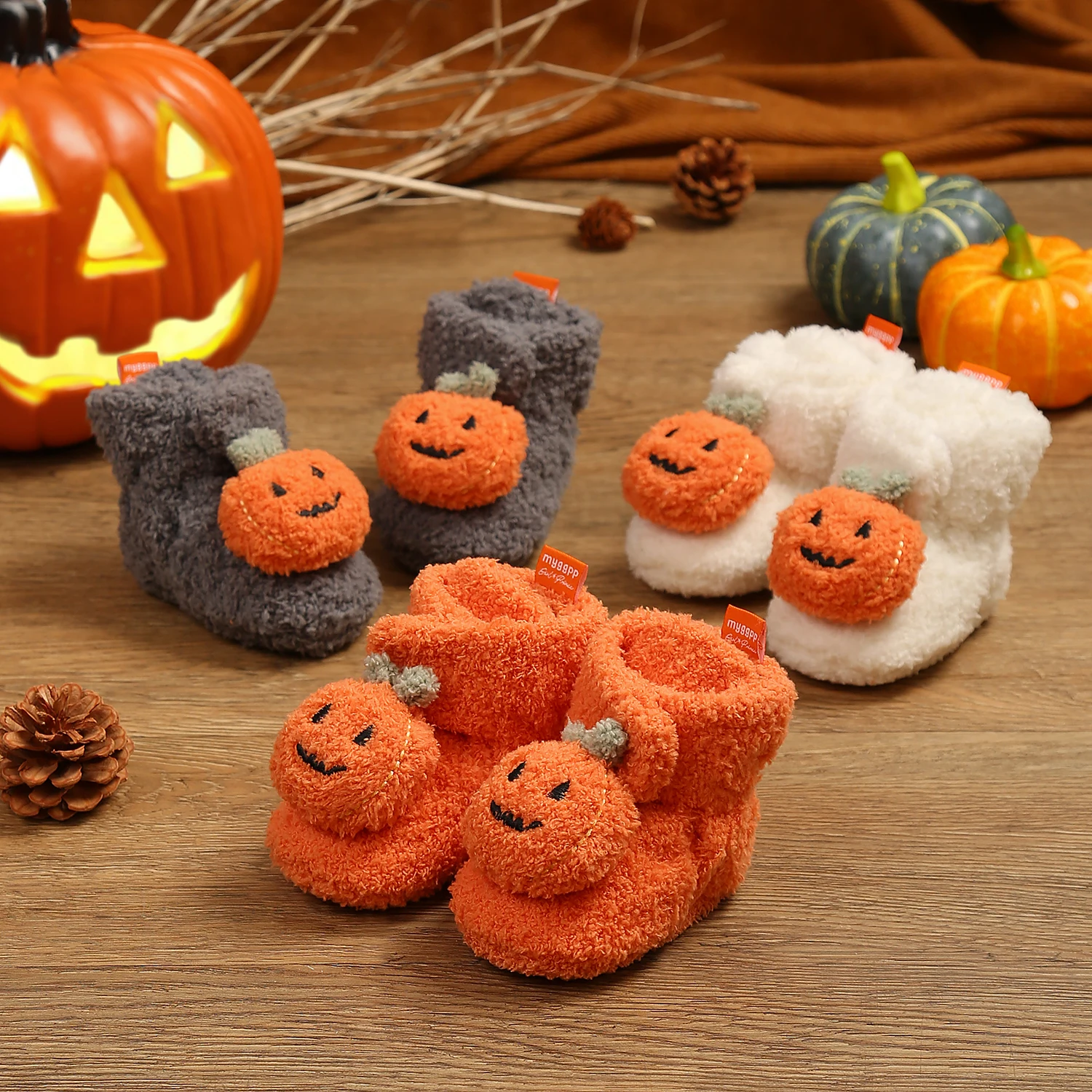 Girls' Orange Fashionable Trendy Design Cute Pumpkin Comfortable Casual Warm Boots 1
