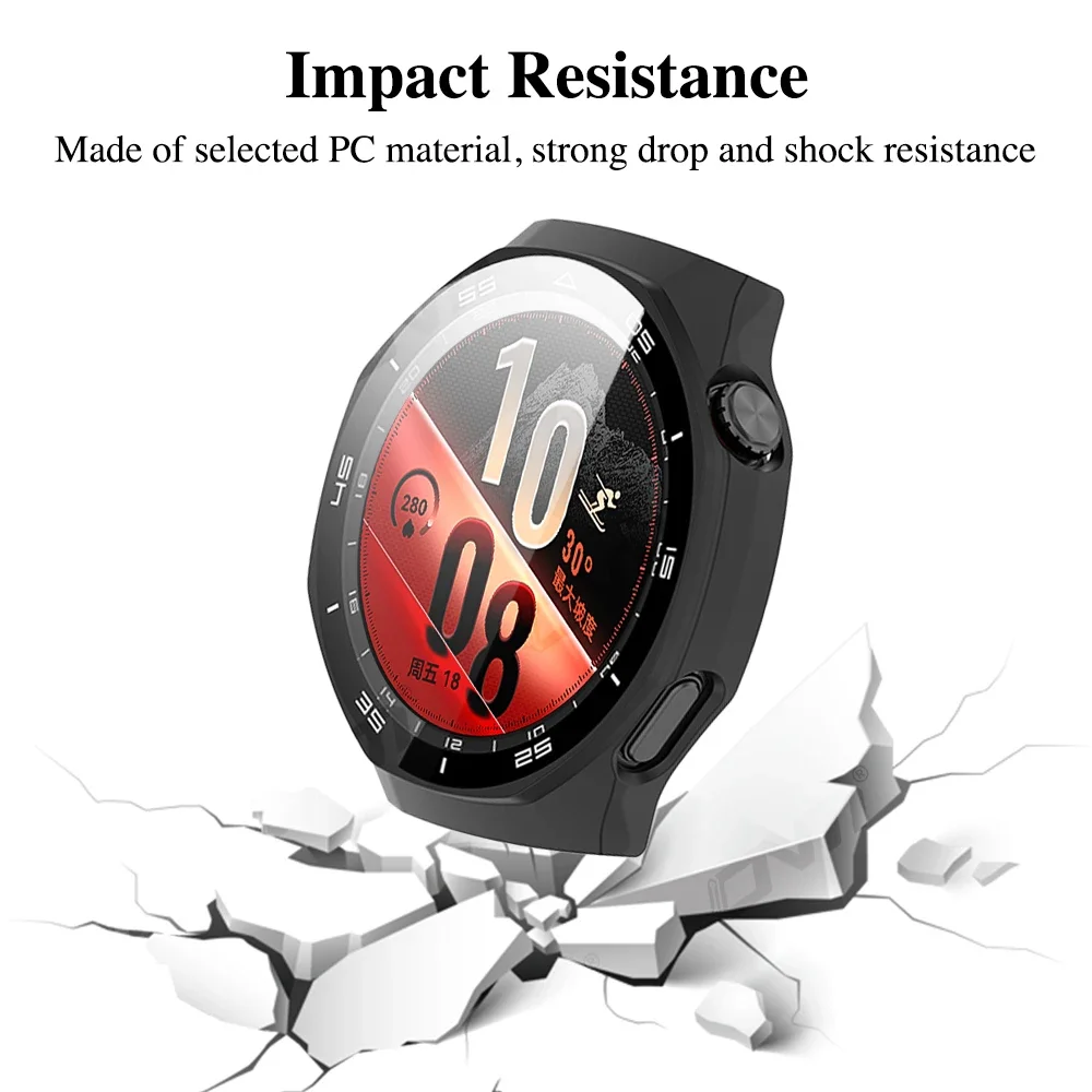 Premium Anti-Fall 360° Full Coverage Tempered Glass Watch Case Cover