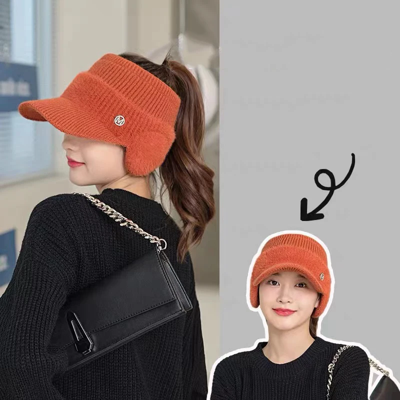 

Windproof Hats for Women Autumn Winter Sports Empty Top Caps Female Knitted Warm Baseball Cap Fashion Running Golf Winter Hat
