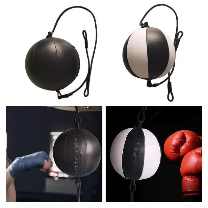 PU Leather Punching Ball Boxing Bag Inflatable Reflex Speed Balls Fitness Training Double End Boxing Speed Ball vent
