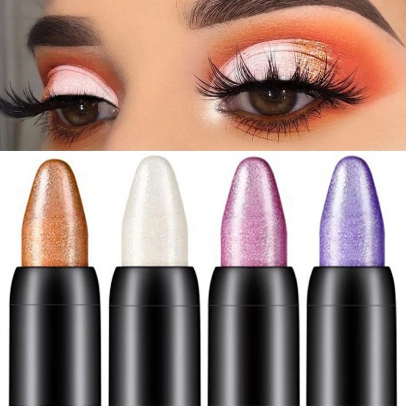 Eyeshadow Pencil Pearlescent Eyeshadow Pencil Waterproof Long Lasting Glitter Shimmer Eye Shadow Pen Eyeliner Stick Eyes Makeup Tools