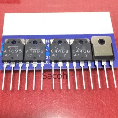 Genuine New Original 2Pairs(4PCS) 2SA1695 A1695 + 2SC4468 C4468  TO-3P Silicon PNP+NPN Epitaxial Planar Transistor 10pairs 2sa1986 a1986 2sc5358 c5358 to 3p 15a 230v bjt npn pnp power audio amplification transistor