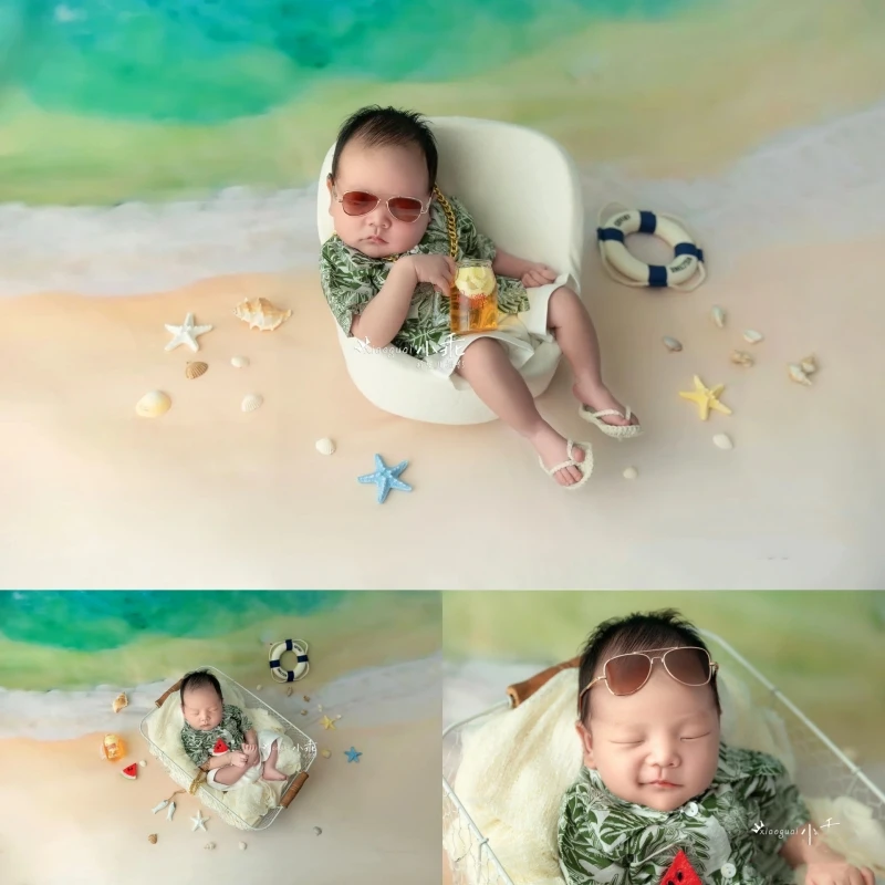 Newborn Photography Props for Baby Boy Summer Outfit Beach Backdrop Posing Sofa Holiday Style Fotografia Studio Shoot Photo Prop