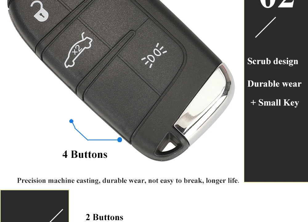 Keyforkess 10pcs SIP22 Remote Smart Key Shell per Fiat 500 500L 500X Toro 2016 2017 2018 2019 portachiavi per auto 3/4/5 sostituzione BTN - S33be65fffa1540228ef4deda94fee72fp