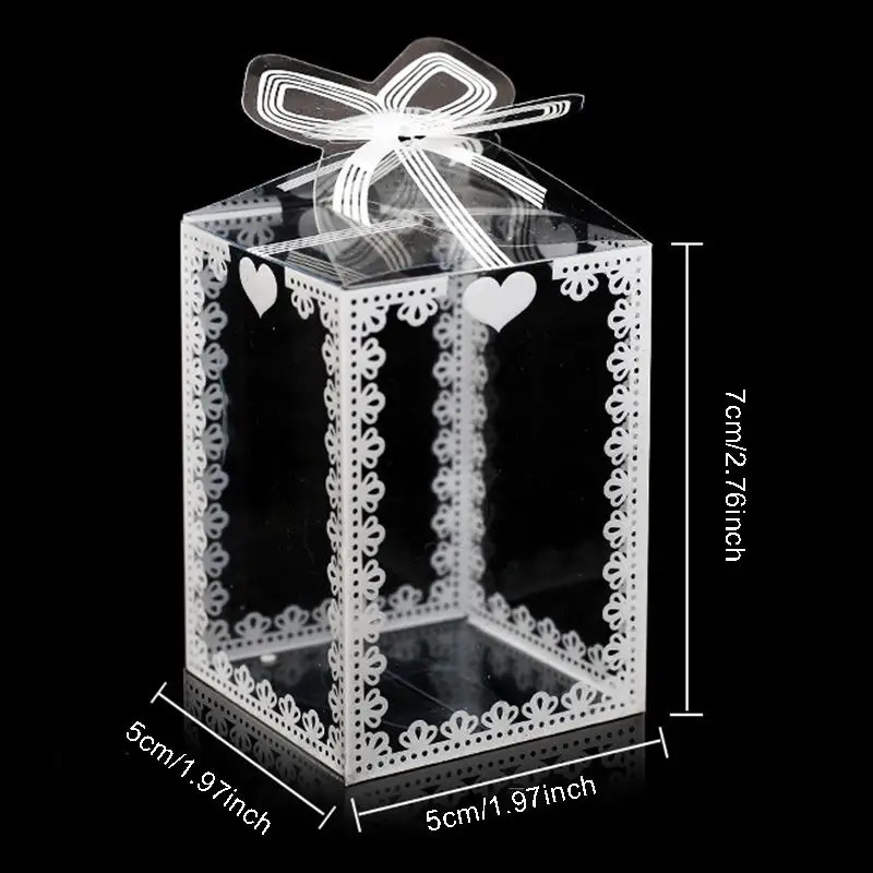 10/20 Stück transparente Geschenkbox aus PVC-Kunststoff, durchsichtige Verpackung für Hochzeit, Babyparty, Partybevorzugung, Geschenk, Schokolade, Süßigkeiten, Kuchen, B – Detail 7
