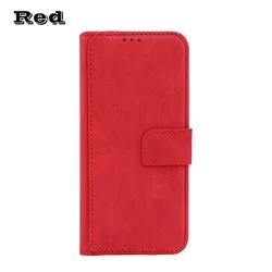Retro Leather Flip Phone Cover Wallet for Huawei Y6 Prime 2018 (Red)