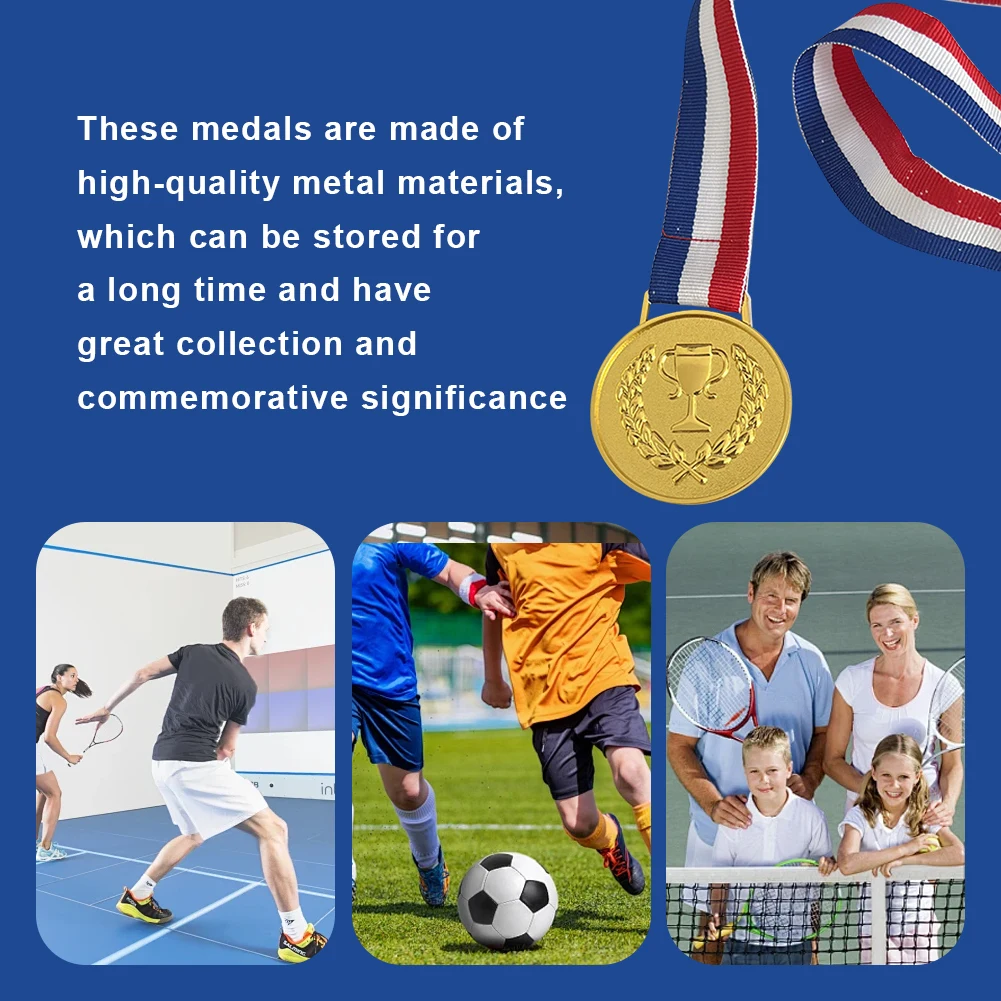 1-50PCS Gold Metal Award Medals Winner Reward Zinc Alloy Football Competition Prizes for Sports Academics Talent Show Party Race