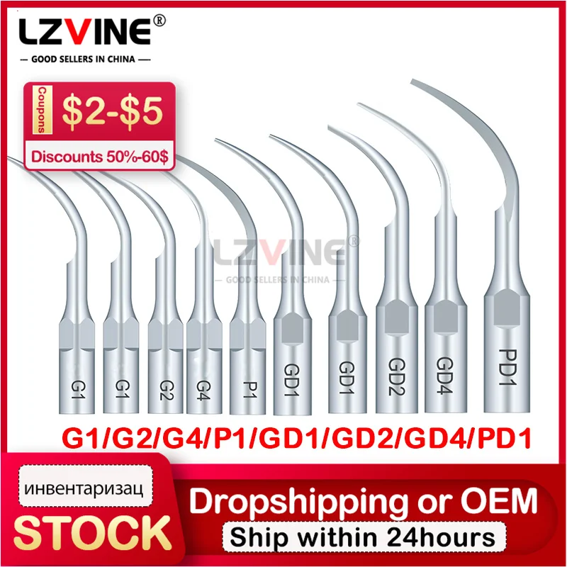 

G1 GD1 P1 PD1 Dental Ultrasonic Scaler Tip Scaling Periodontics Endodontics Endo Perio Scaling Tips fit for Scaler Handpiece