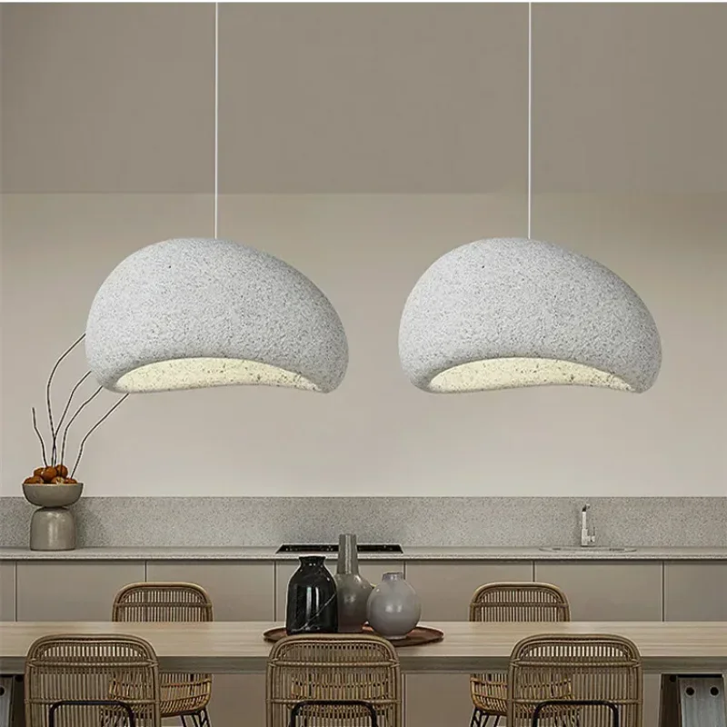 Modern Wabi Sabi Led Chandelier Lighting Gravel Surface Pendant Light For Living Dining Room Home Decor Bedroom Bar Suspend Lamp
