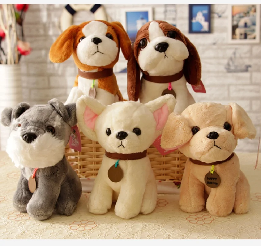 Husky Schnauzer Chihuahua Saint Bernard Basset Hound Puppy Lovely Plush Toy Girl Boy Compleanno Regalo Di Natale 1 Pz