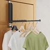 Folding Clothes Drying Rack, Aluminum Alloy Over The Door Hanger With Retractable Rod, Foldable Portable For Bathroom Promotion 1