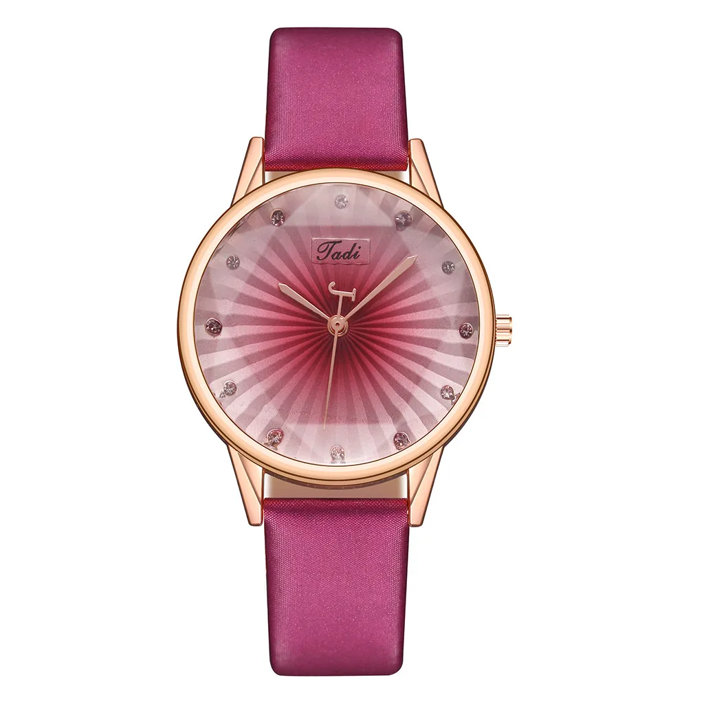 Creative Striped Quartz Watch Simple Leather Shiny Crystal Aesthetic Clock Everyday Versatile Business Women Wristwatch 2024 4