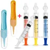 Professional Baby Nasal Aspirator with Nose Cleaning Tweezers Set Syringe Nasal Irrigator with Tweezers for Newborn Infants Kids 1