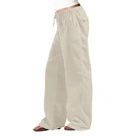 Summer Women Cotton Linen Pants Hight Waist Loose Oversized Trousers Female Long Casual Solid Color Pants Streetwear Women