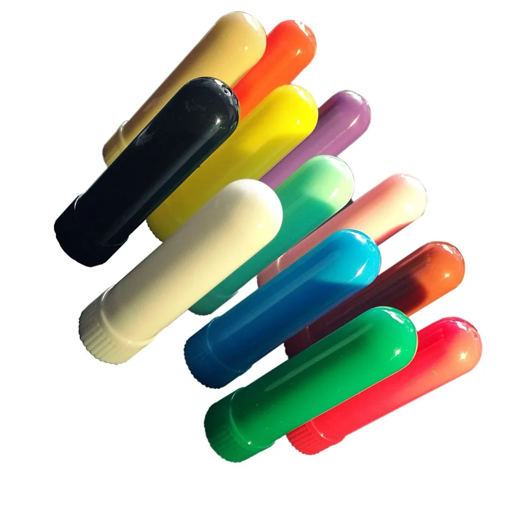 Color Random Empty Mint Oil Inhaler Container Cotton Bar DIY Plastic Tube Nasal Essential Oil Diffuser
