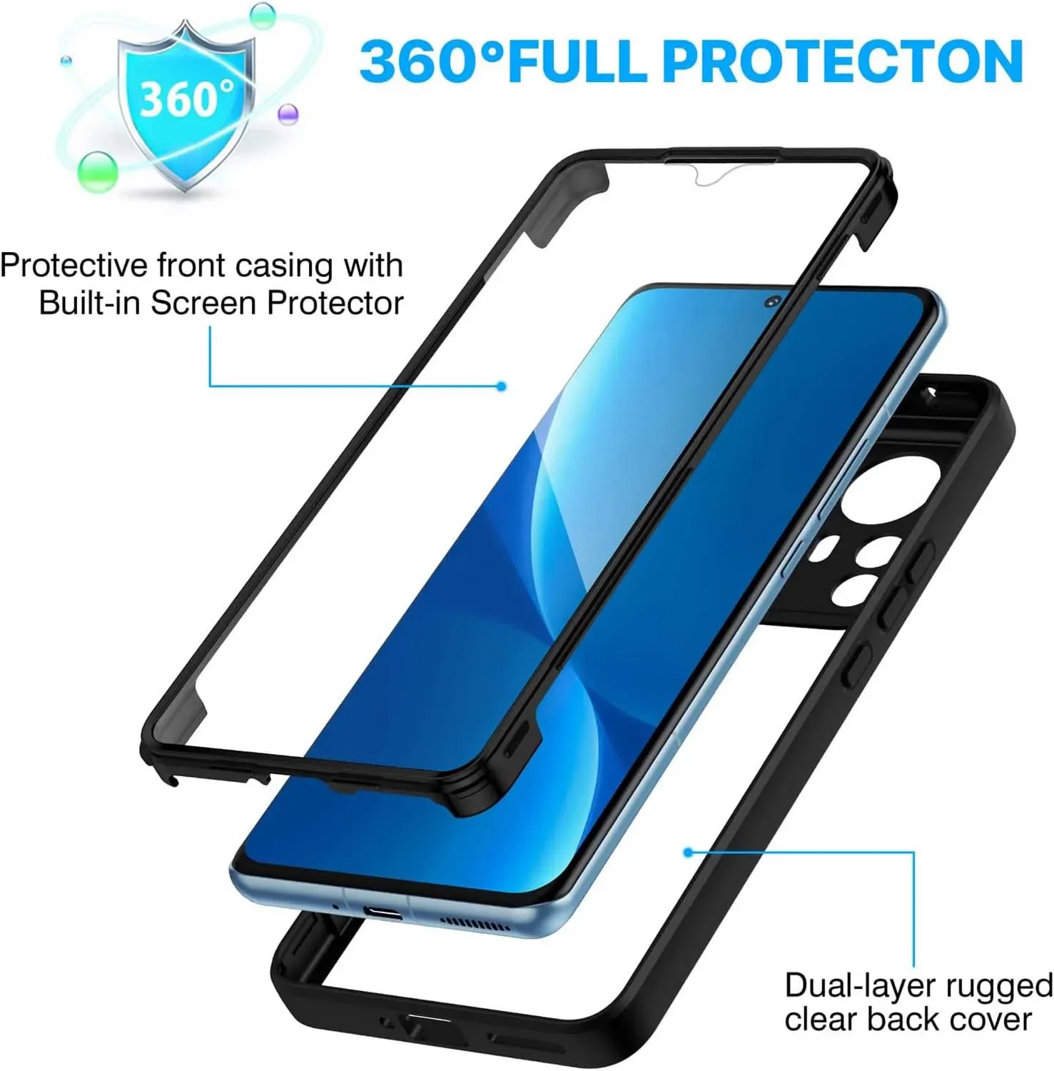 360 Full Shockproof Transparent Silicone Case