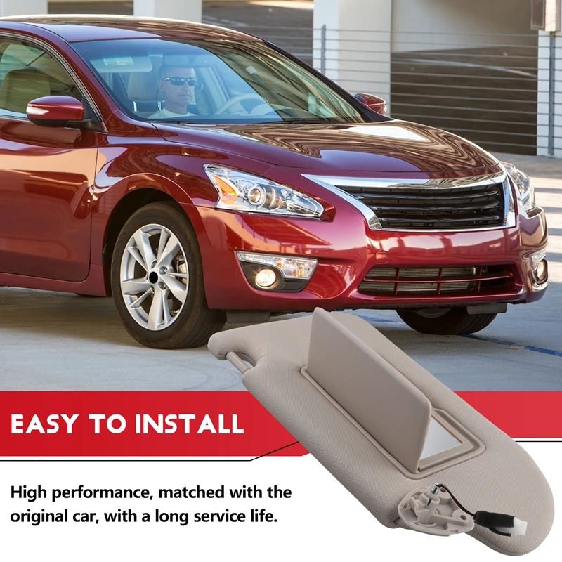 Beige Sun Visor For Nissan Altima 2013- With Vanity Mirror