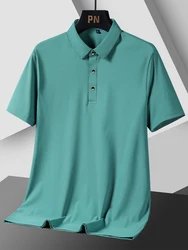 Summer Men Polo Shirts 2023 New Classic Short Sleeve Tee Breathable Cooling Quick Dry Nylon Polos Men Golf T-shirt Plus Size 8xl