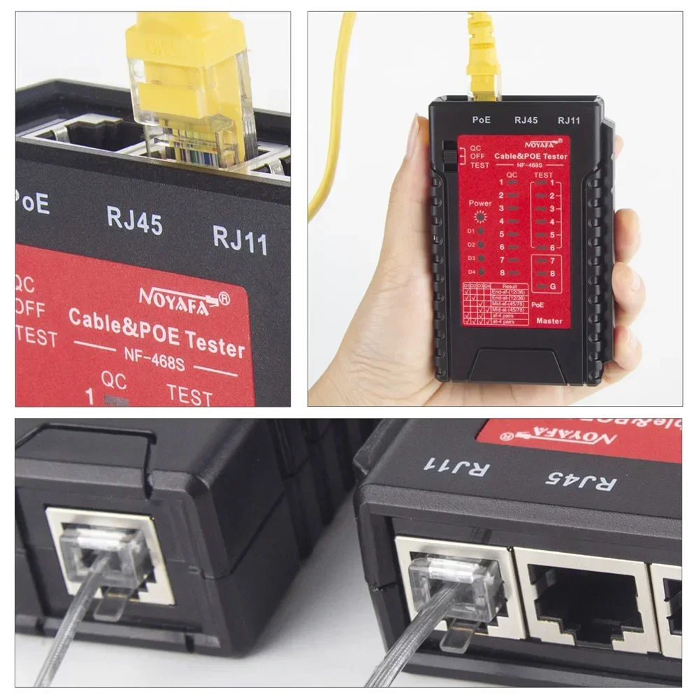 NOYAFA NF-468S Network Cable Tester RJ11 RJ45 Wire Detector Cat5 Cat6 Cable/Wire Continuity Detectors Fault Point Tester network cable tester