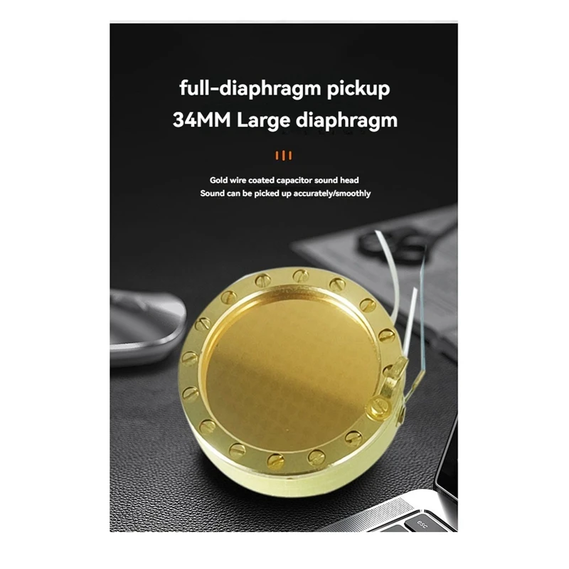 Capsula con nucleo a membrana per microfono Accessori per microfono a condensatore a diaframma largo 34MM per registrazione in studio - immagine 3