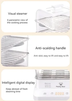 24L 3-Layer Electric Steamer Multi-Function Electric Steamer With Timer and Adjustable Temperature Food Steam Stove for Kitchen 5