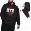 2025 Autumn/Winter New Hot Wrestling Fans Men's Roman Reigns Black pullover casual pants street casual sports fashion black set 1