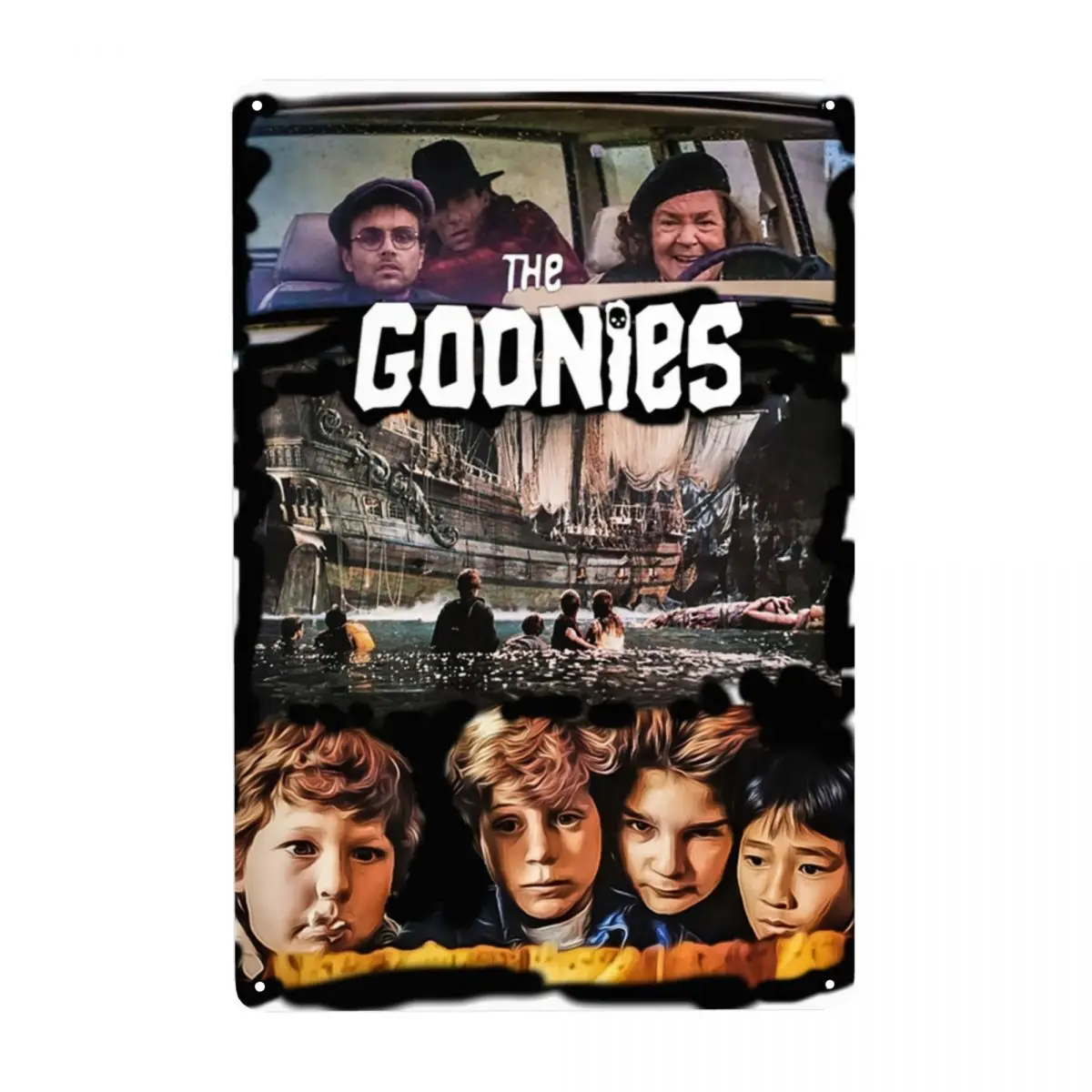 The Goonies Adventure Comedy Movie Metal Sign Vintage Tin Segni Decorativi Targa Gate Garden Yard Man Cave Bar Wall Art Decor