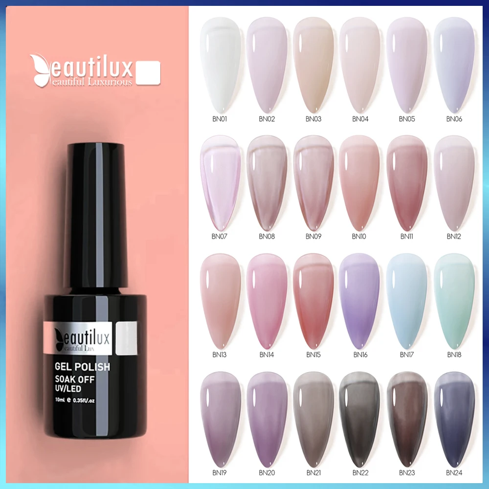 Beautilux Pudding Gel Smalto Per Unghie Gelatina Trasparente Colore Nudo Smalto Top Coat Soak Off Gel Uv Art Smalto Per Unghie Semi Permanente