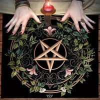 Pagan Altar Cloth with Star Pattern Vibrant Floral & Plants Vines Tarot Cloth For Divination Decor Witchcraft Oracle Cards Pads 2