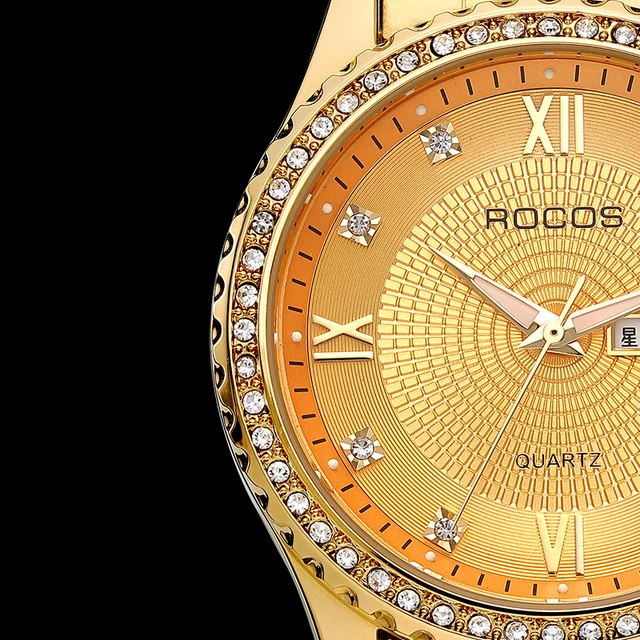 New Golden Luxury Quartz Men Watches Gold Bracelet Wrist Watches Casual Steel Fashion Quartz Watch Waterproof Wrist Watch 5