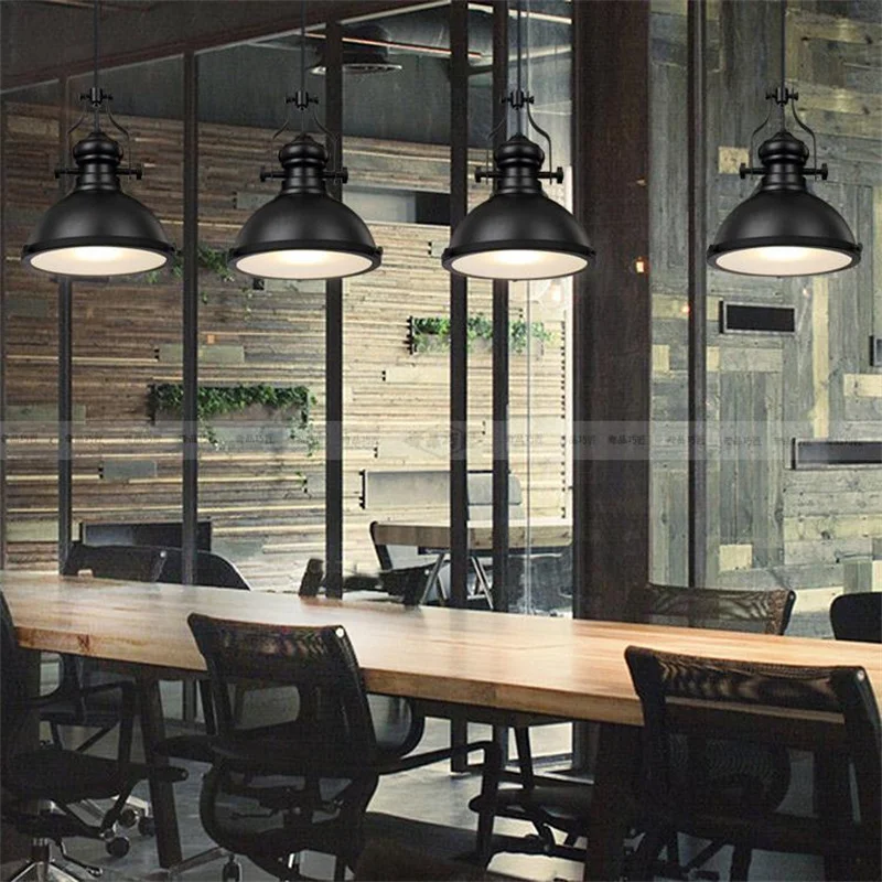 Industrial Wind Retro Single Head Iron Art Black Pot Lid Cafe Study Creative Personality Restaurant Bar Iron Art Chandelier