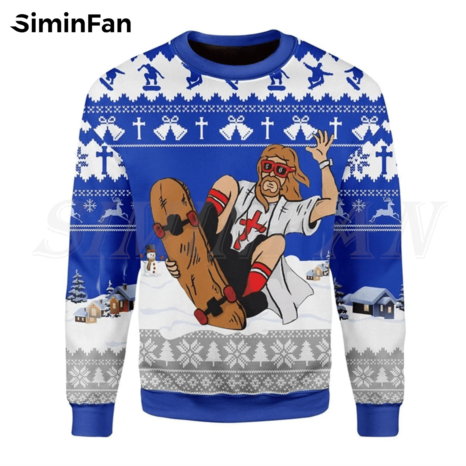 

Skateboarding Jesus Christmas 3D Print Men Hoodies Harajuku Pullover Unisex Casual Sweatshirt Women Tracksuit Zip Jacket Outwear