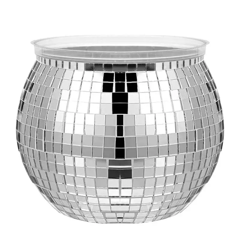 Mini Disco Ball Flower Pot Disco Ball Flower Vase Disco Planter Disco Ball Plant Holder Disco Planter Silver Mirror Glass Decor 4