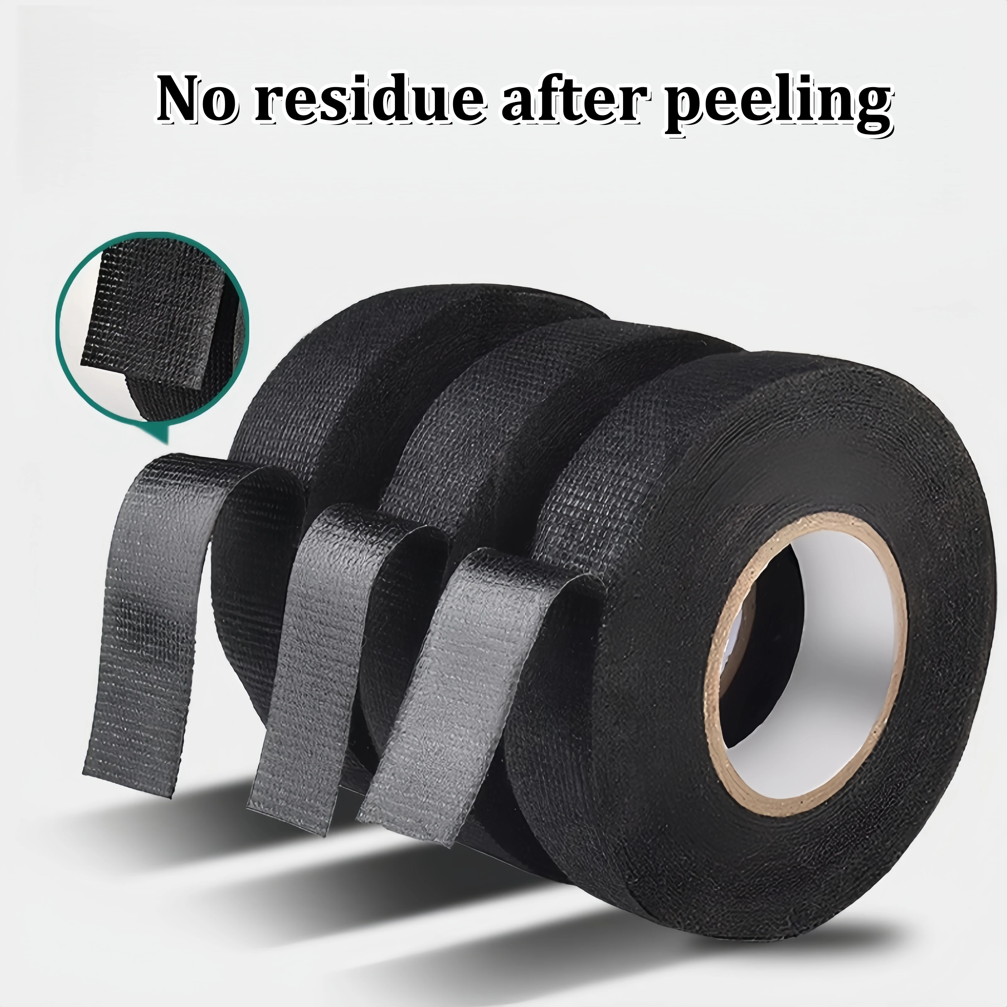 고품질 블랙 플란넬 와이어 하네스 테이프 고온 접착제 잔여물 없는 자동차 배선용 패브릭 테이프