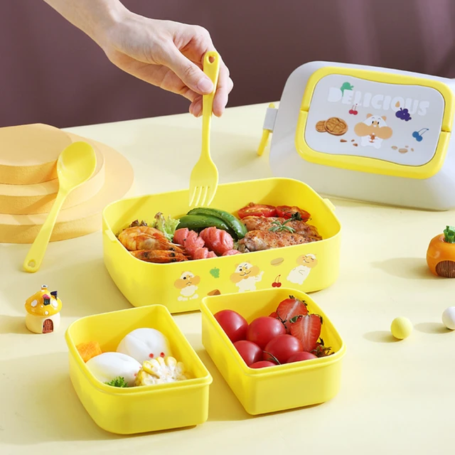 Kawaii Portable Lunch Box For Girls School Kids Plastic Picnic Bento Box  Microwave Food Box With Compartments Storage Containers - AliExpress