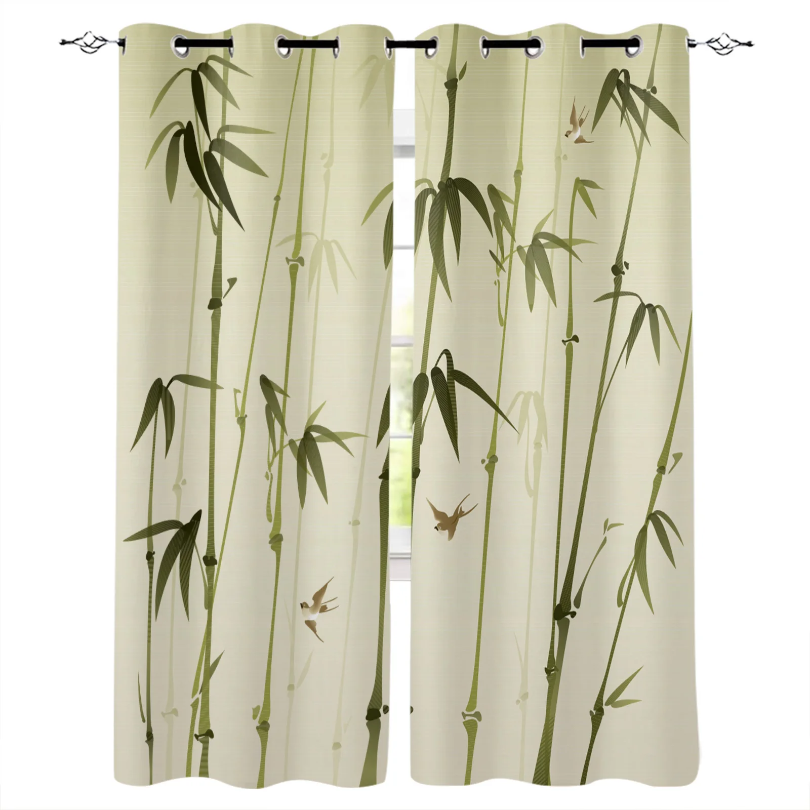 

Бамбуковые затемняющие шторы в китайском стиле, оконные занавески для спальни, гостиной, декоративные оконные принадлежности