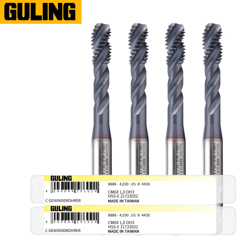 GULING JIS 8888 8889 HSSE Spiral Pointed Machine Thread Tap