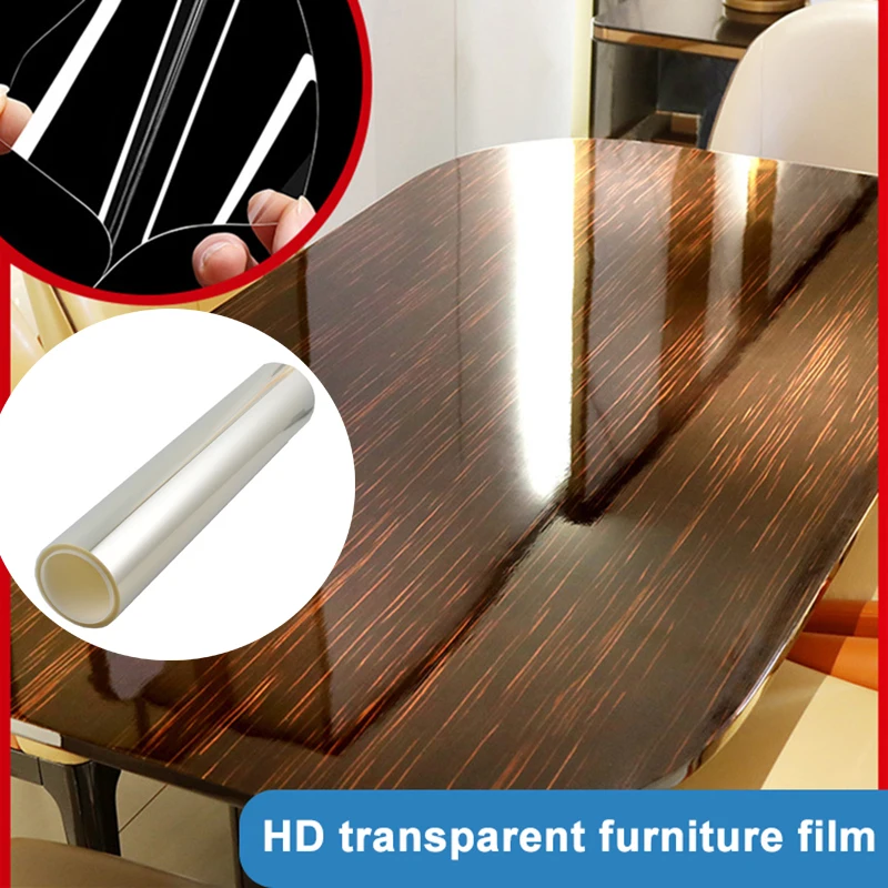 Furniture Protective Film Furniture Film Adhesive Table Protective Film Glossy Clear Protection Anti-scratch Heat Resistant Furniture Stickers For Home
