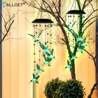 LED Solar Wind Bell Hummingbird Hanging Ornaments Outdoor Garden Wind Chime 1