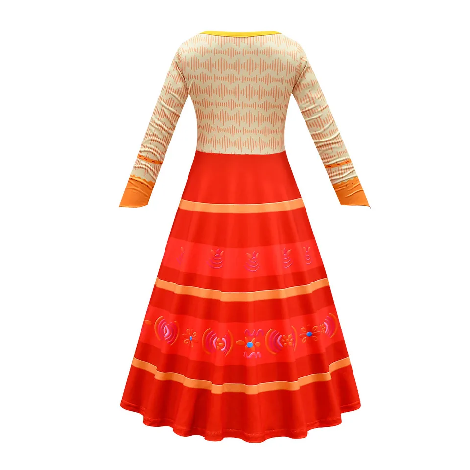 Costume Isabela Da Encanto Per Bambine Con Vestito, Borsa E Parrucca, Cosplay Principessa Per Halloween E Carnevale, Taglie Da 100 A 160 - 4