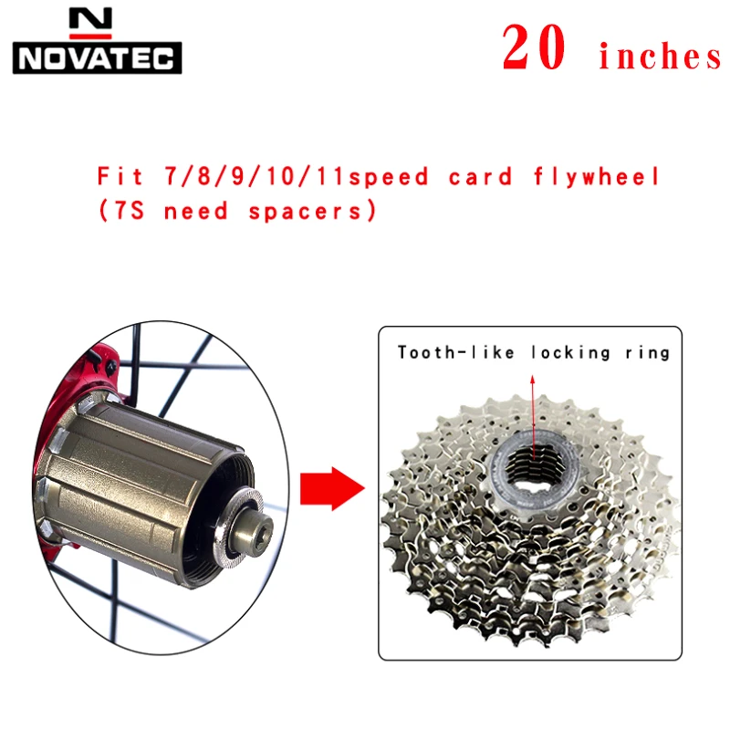 Bicycle Wheelset 20inch Novatec A271/F372SB V Brake 451 406 4bearing 7-11speed 20 24H Aluminum alloy Folding bike wheels