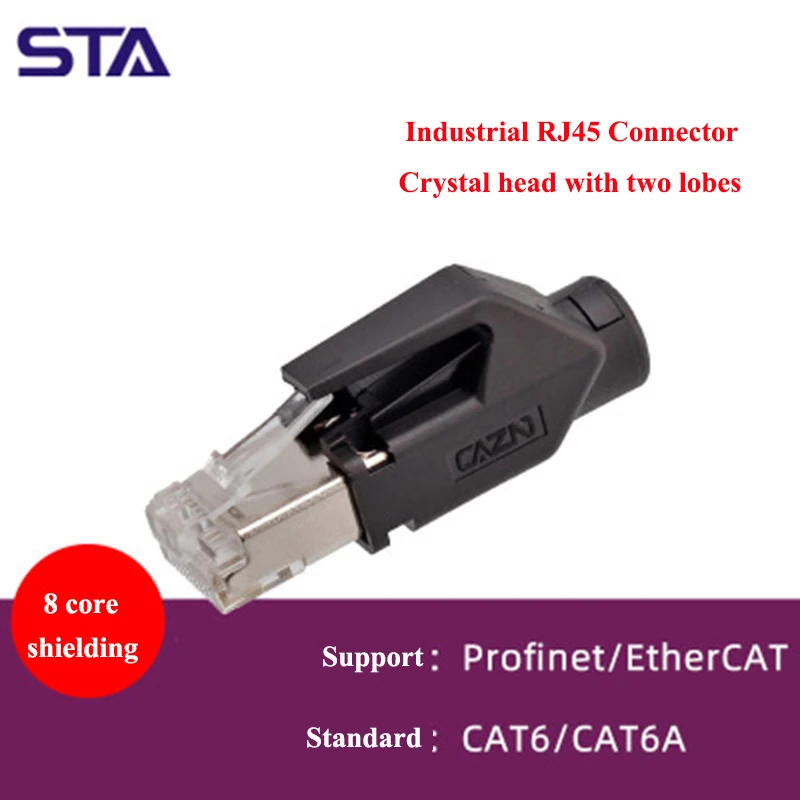 

Compatible HRS Hirose TM21P-88P Crystal Headers Profinet/EtherCat Shielded RJ45 Gigabit Network Japanese Style Crystal Head