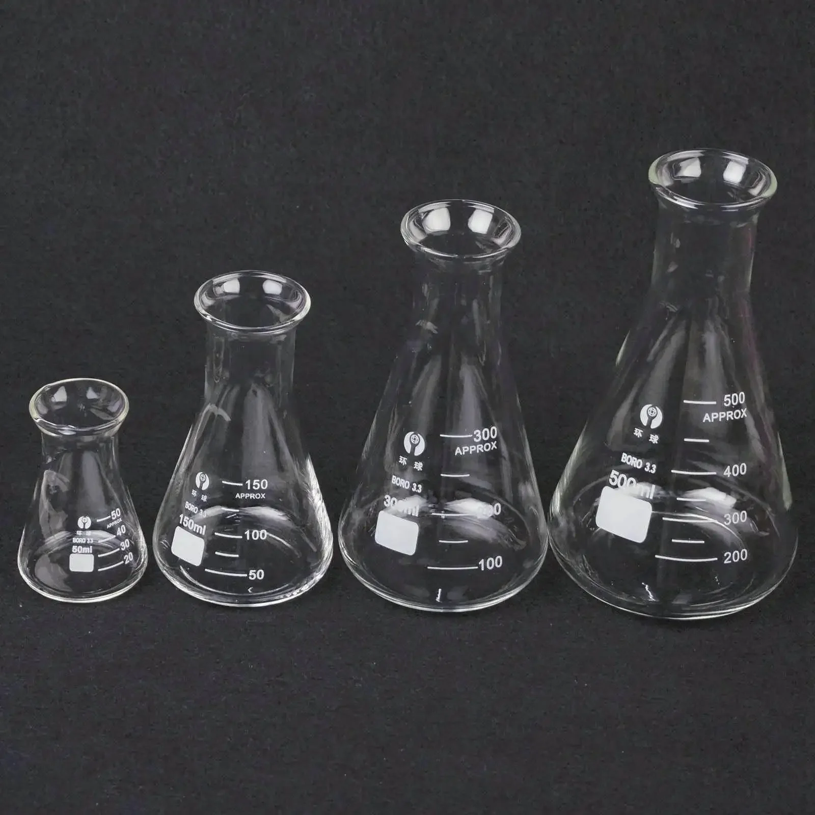 Lab Volumetric Flask 50/100/150/250/300/500/1000ml Bell Mouth Borosilicate Glass Conical Erlenmeyer Flask Lab