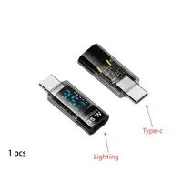 PD 140W USB-C Adapter 8K 60HZ Digital LED Display for iOS Converter Aluminium Alloy Smart Chip Power Meter Tester Mobile Phone