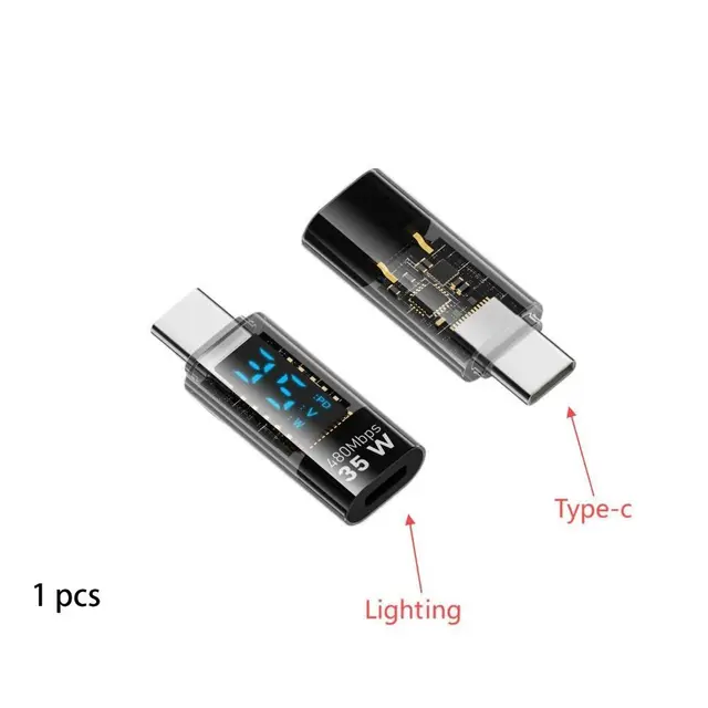 PD 140W USB-C Adapter 8K 60HZ Digital LED Display for iOS Converter Aluminium Alloy Smart Chip Power Meter Tester Mobile Phone